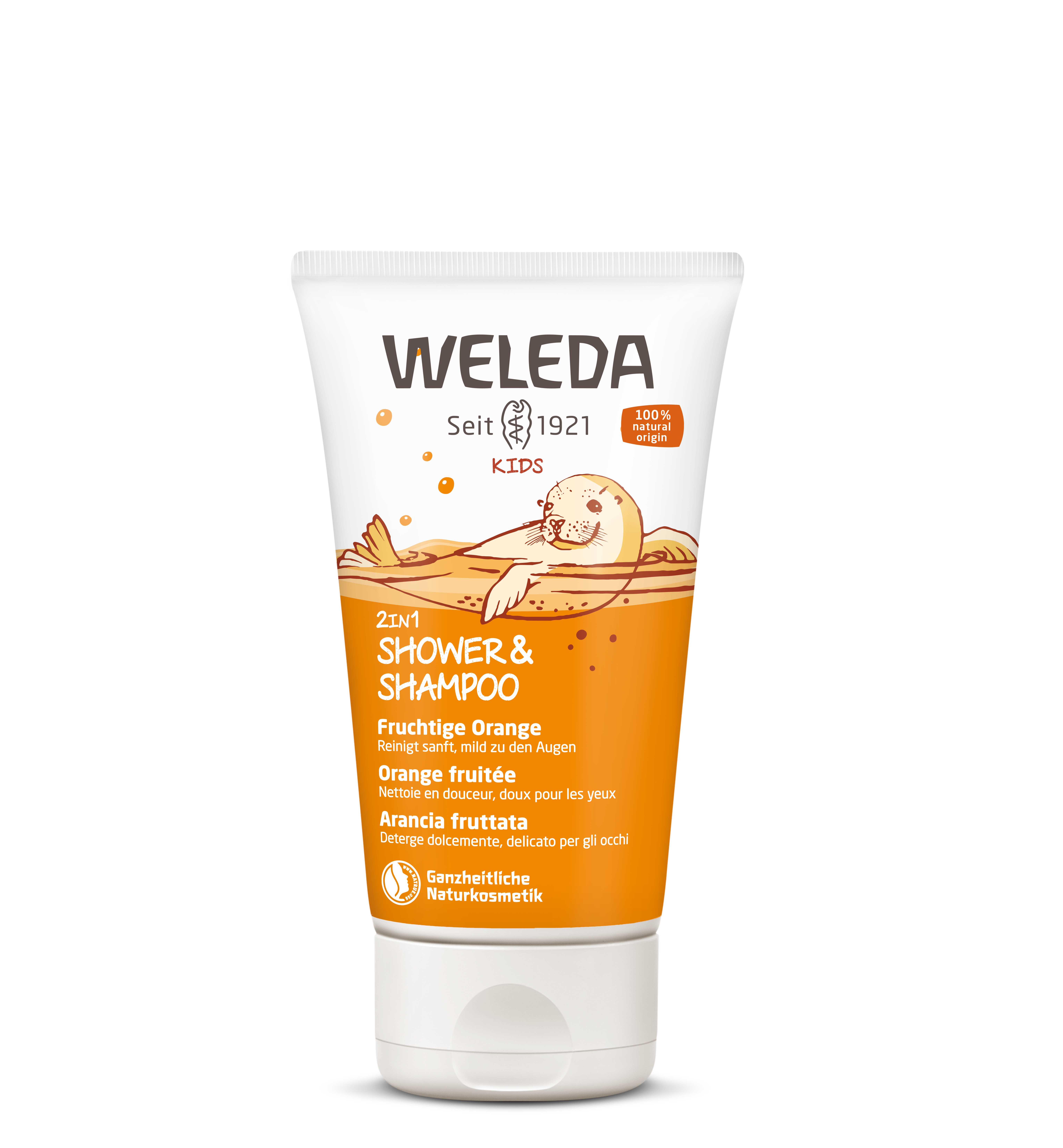 Weleda Душ-гел и шампоан за деца с портокал х 150 ml